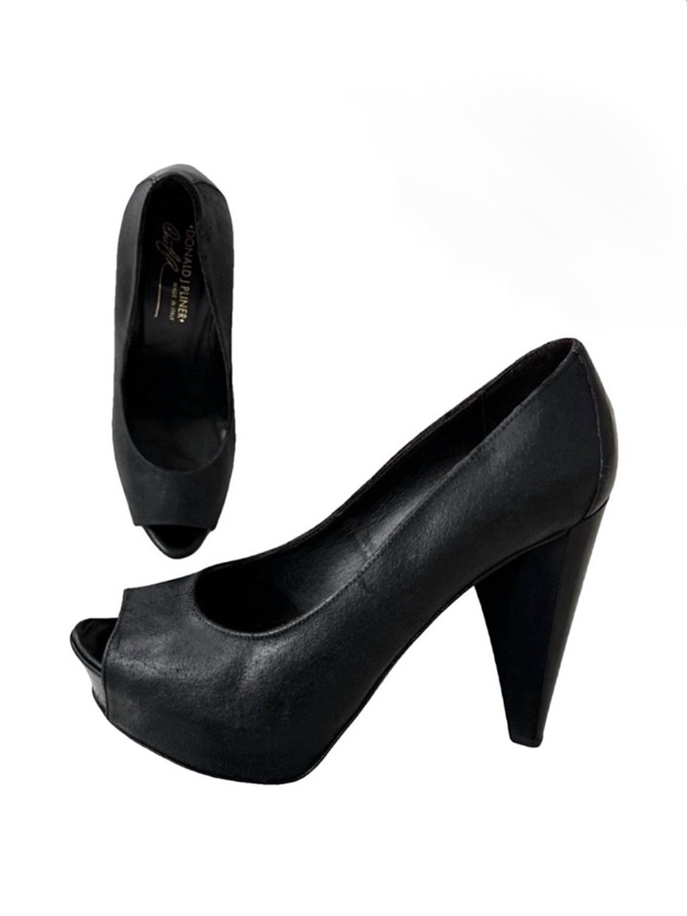 Donald J Pliner Rare Cydney Distressed Suede Pumps Hidden Platform Peep/Open Toe